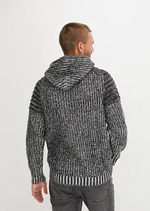 Grobstrick-Pullover mit Kapuze und Bikerdetails, bonprix