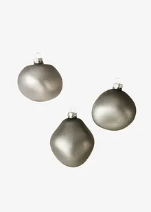 Lot de 3 boules de Noël aux formes organiques, bonprix