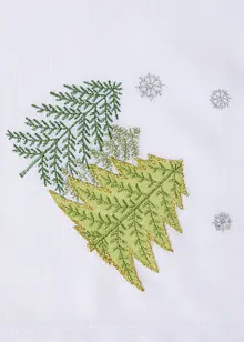 Serviettes en tissu avec des sapins brodés, bonprix