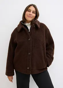 Gefütterte Teddyjacke mit Kragen, bonprix