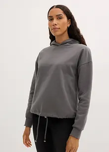 Sweat-shirt à capuche avec cordon à la base, bonprix