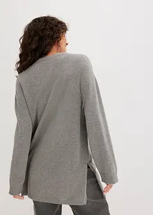 Pull long en fine maille fendu sur les côtés, bonprix