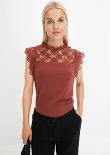 Shirt mit Spitzeneinsatz, bonprix