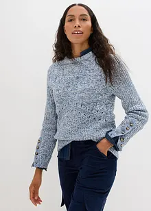 Strick-Pullover mit Knopfdetails, bonprix