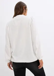 Flammgarn-Langarmshirt mit Rüschen, bonprix