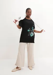T-shirt à encolure bateau, mi-manches, bonprix