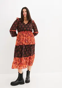 Robe longue en crêpe, bonprix