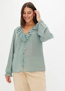 Bluse mit Volants und Perlen, bonprix