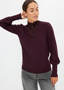 Pullover mit Spitze, bonprix