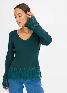 Pullover mit Spitze, bonprix