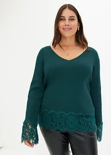 Pullover mit Spitze, bonprix