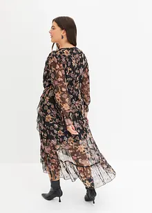 bedrucktes Vokuhila-Kleid mit Glitzereffekt, bonprix