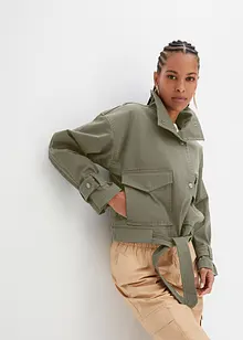 Weite Twill-Jacke mit aufgesetzten Taschen, bonprix