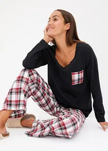 Pyjama mit Flanellhose, bonprix