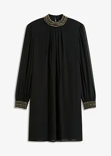 Robe style blouse en léger crêpe ornée de perles brodées, bonprix