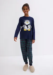 Kinder Pyjama mit Flanellhose und Bio-Baumwolle (2-tlg. Set), bonprix