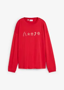 Besticktes Weihnachts-Langarmshirt, oversized, bonprix