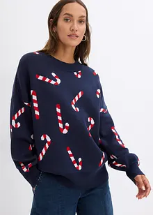 Pull de Noël à col rond, oversize, bonprix