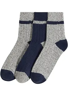 Lot de 3 paires de chaussettes mi-hautes en maille côtelée douce, bonprix