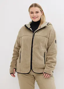 Teddy-Fleece Jacke mit Kapuze, bonprix