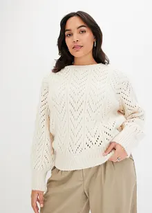 Flauschpullover mit Lochmuster, bonprix