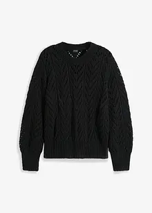 Pull douillet en maille ajourée, bonprix