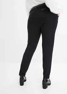 Leggings aus festem Jersey mit Lederimitatdetails, bonprix