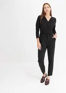 Jersey-Jumpsuit in Wickeloptik, bonprix