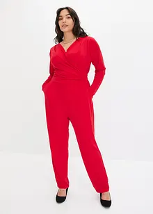 Jersey-Jumpsuit in Wickeloptik, bonprix