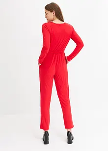 Jersey-Jumpsuit in Wickeloptik, bonprix