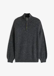 Troyer Pullover mit Ajourmuster, bonprix