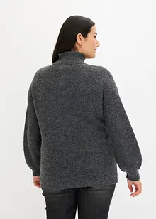 Troyer Pullover mit Ajourmuster, bonprix