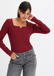 Rippshirt mit weitem Ausschnitt, bonprix