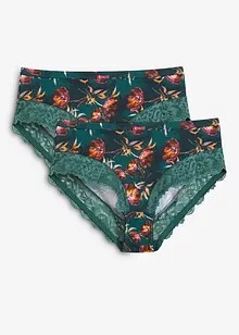 Maxislip mit zarter Spitze (2er Pack), bonprix