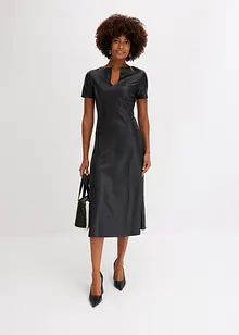 Ausgestelltes Lederimitat-Kleid, bonprix