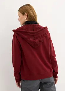 Sweatjacke mit Strickkapuze und Tasche, bonprix