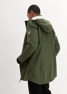 wasserdichte Funktions-Outdoor-Longjacke mit Teddyfleece, bonprix