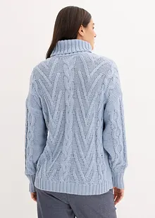 Rollkragen-Pullover mit Zopfmuster, bonprix