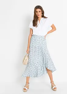 Chemisier manches courtes boutonnage invisible, bonprix