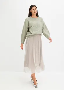 Pull boxy à sequins, bonprix