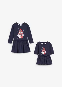 Mädchen Jerseykleid + Puppenkleid aus Bio-Baumwolle (2-tlg. Set), bonprix