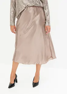 Jupe midi en satin fin, bonprix