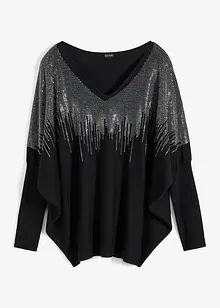 Feinstrickpullover mit Strass-Applikation, bonprix