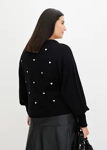 Pullover mit Herzstickerei, bonprix