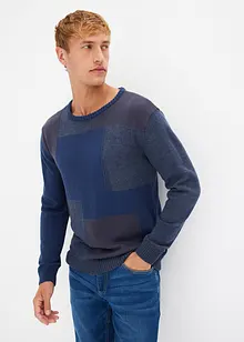 Pull coton col rond, bonprix