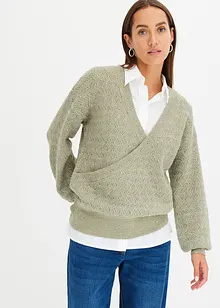 Wickelpullover mit Glitzer, bonprix