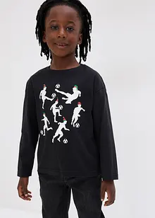 Jungen Langarmshirt mit Weihnachtsmotiv aus Bio Baumwolle, bonprix