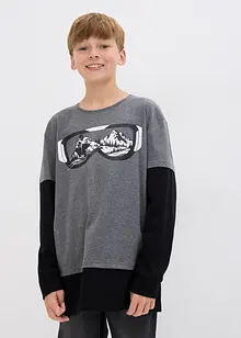 Jungen 2 in 1 Shirt, Langarm, bonprix