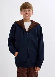 Jungen Kapuzen-Sweatjacke mit Teddyfutter, bonprix