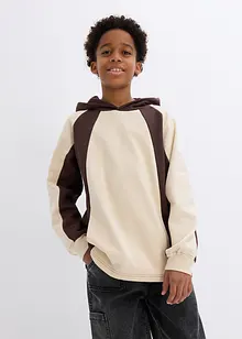 Sweat garçon à capuche en coton, bonprix